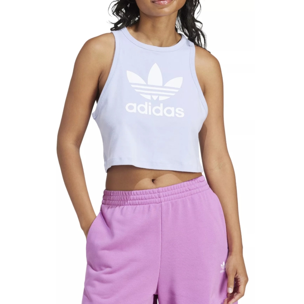 adidas Originals Violet Tone Trefoil Cropped Tank Top
